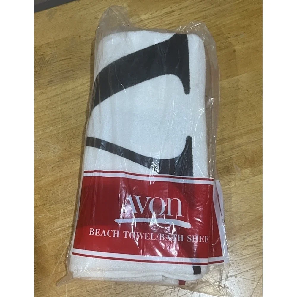 Vintage 1990 Avon Beach Towel/Bath Sheet Avon Spell-Out 54